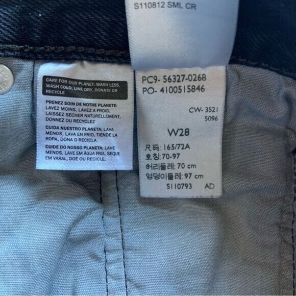 LEVI’S 501 High Waisted Button Fly Distressed Raw Hem Denim Shorts Black 28 - Picture 16 of 16